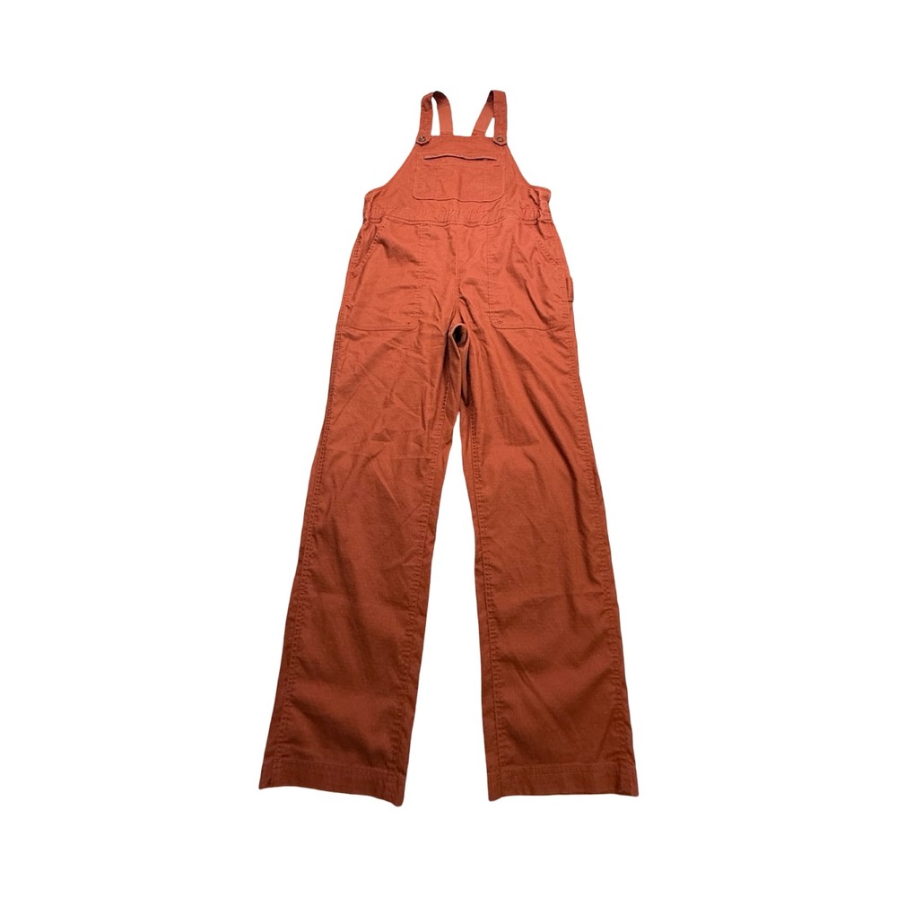Duluth Trading Co Overalls Womens M Rust Wide Leg Hemp Blend Western